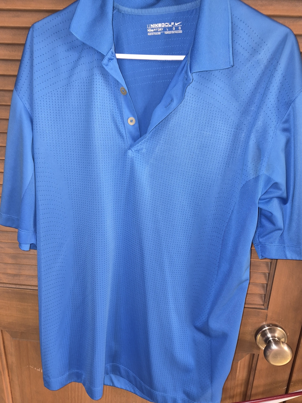 Nike Men's Blue Perforated Golf Polo
